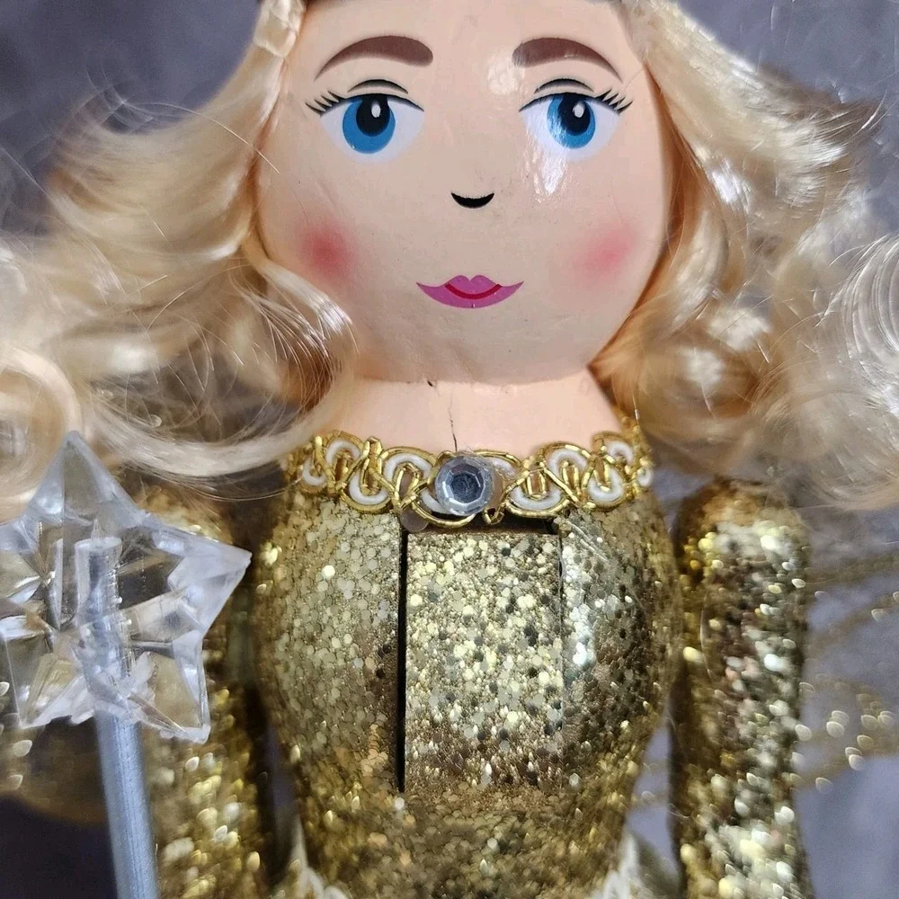 Gold Ballerina Princess Nutcracker Crown Tutu‎ Wooden Christmas 14